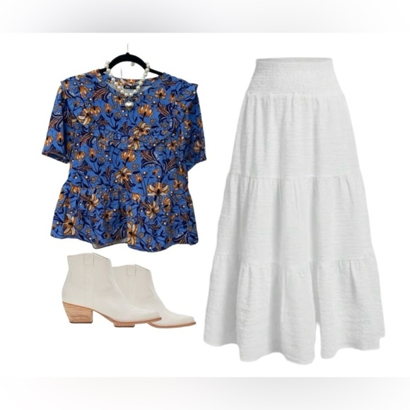 🆕NWT ZARA 100% cotton peplum bohemian top S - Picture 2 of 9